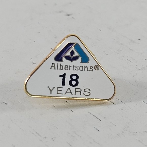 Vintage Albertsons 18 Years Employee Lapel Pin Brooch Collectible - Picture 1 of 6